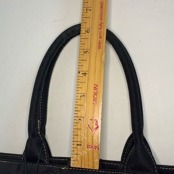 The Sak Black Open Crochet Mesh Eyelet Drawstring Dual Handle Satchel Bag - Picture 10 of 10